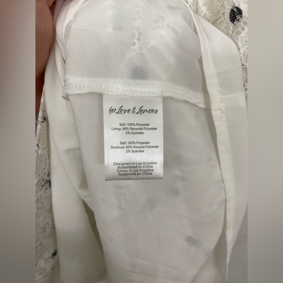 NWT For Love & Lemons Donna Mini Dress Black and White Size Medium - Picture 6 of 8